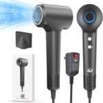 KARFUN Hair Dryer, 110000 RPM High-Speed Brushless Motor Fast Drying Blow Dryer, 57dB Low Noise Hair Dryer for Home or Travel, 3 Temps & 2 Speeds (Gray)