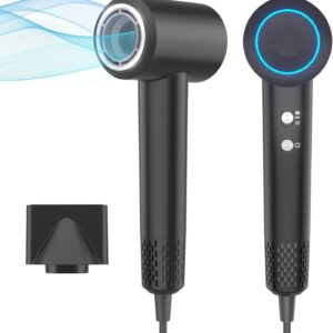 MMK Asciugacapelli Ionico, Phon Capelli Professionale, Phon da 200 Milioni di Ioni Negativi, Asciugatura Rapida 110000 giri/min ad Alta Velocità per Asciugatura Rapida, 57dB Rumore Basso per Viaggi