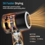 Hair Dryer with Diffuser Ion Hair Dryer 1500W HD Display Temperature Touchscreen Hair Dryer Ion Hair Dryer 4 Temperature Levels and 3 Speed Levels - 图片 7