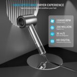Hair Dryer with Diffuser Ion Hair Dryer 1500W HD Display Temperature Touchscreen Hair Dryer Ion Hair Dryer 4 Temperature Levels and 3 Speed Levels - 图片 3