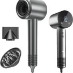 Hair Dryer with Diffuser Ion Hair Dryer 1500W HD Display Temperature Touchscreen Hair Dryer Ion Hair Dryer 4 Temperature Levels and 3 Speed Levels