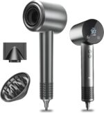 Hair Dryer with Diffuser Ion Hair Dryer 1500W HD Display Temperature Touchscreen Hair Dryer Ion Hair Dryer 4 Temperature Levels and 3 Speed Levels