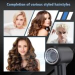 MMK Asciugacapelli Ionico, Phon Capelli Professionale, Phon da 200 Milioni di Ioni Negativi, Asciugatura Rapida 110000 giri/min ad Alta Velocità per Asciugatura Rapida, 57dB Rumore Basso per Viaggi - 图片 5