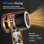 Hair Dryer with Diffuser Ion Hair Dryer 1500W HD Display Temperature Touchscreen Hair Dryer Ion Hair Dryer 4 Temperature Levels and 3 Speed Levels - Image 3